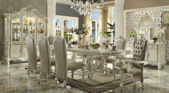 Dining Room Set Baroque Rococo Table 8x Chairs Buffet Mirror Commode 11pcs Group