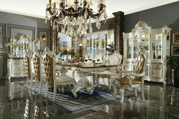 Classic Dining Room 8x Chairs Complete Set Baroque Rococo Display Cabinet Dresser 10pcs