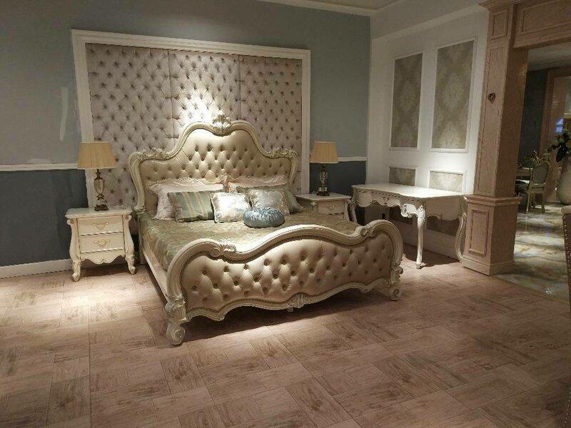 Classic baroque/rococo style chesterfield design massive marriage double bed 180x200cm size