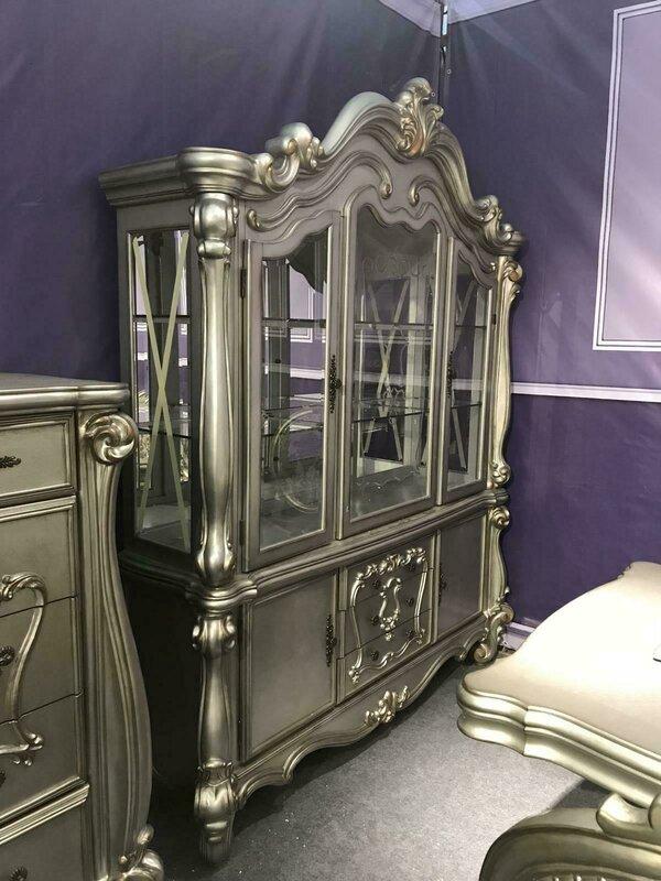 Baroque style made of real wooden massive showcase/cupboard with swing-doors & sliding drawers