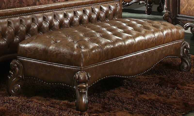 Chaise Lounge Antique Style Sofa Couch Chaise Leather Baroque Rococo New