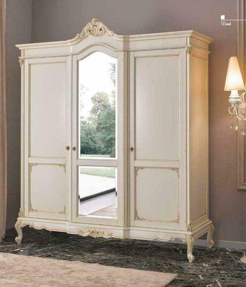 Wardrobe closet bedroom wardrobe Real wood baroque Italian furniture new