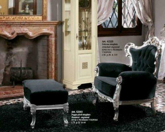 Elegant Armchair Couch Sofa Upholstery TV Armchair Baroque Rococo Luxury 1 Seater