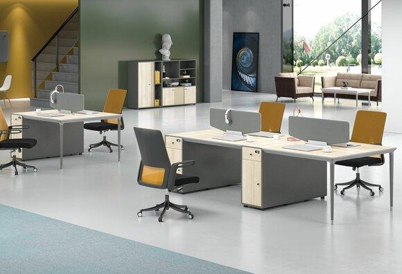 Office furniture equipment equipment table call center 4 workstations desk