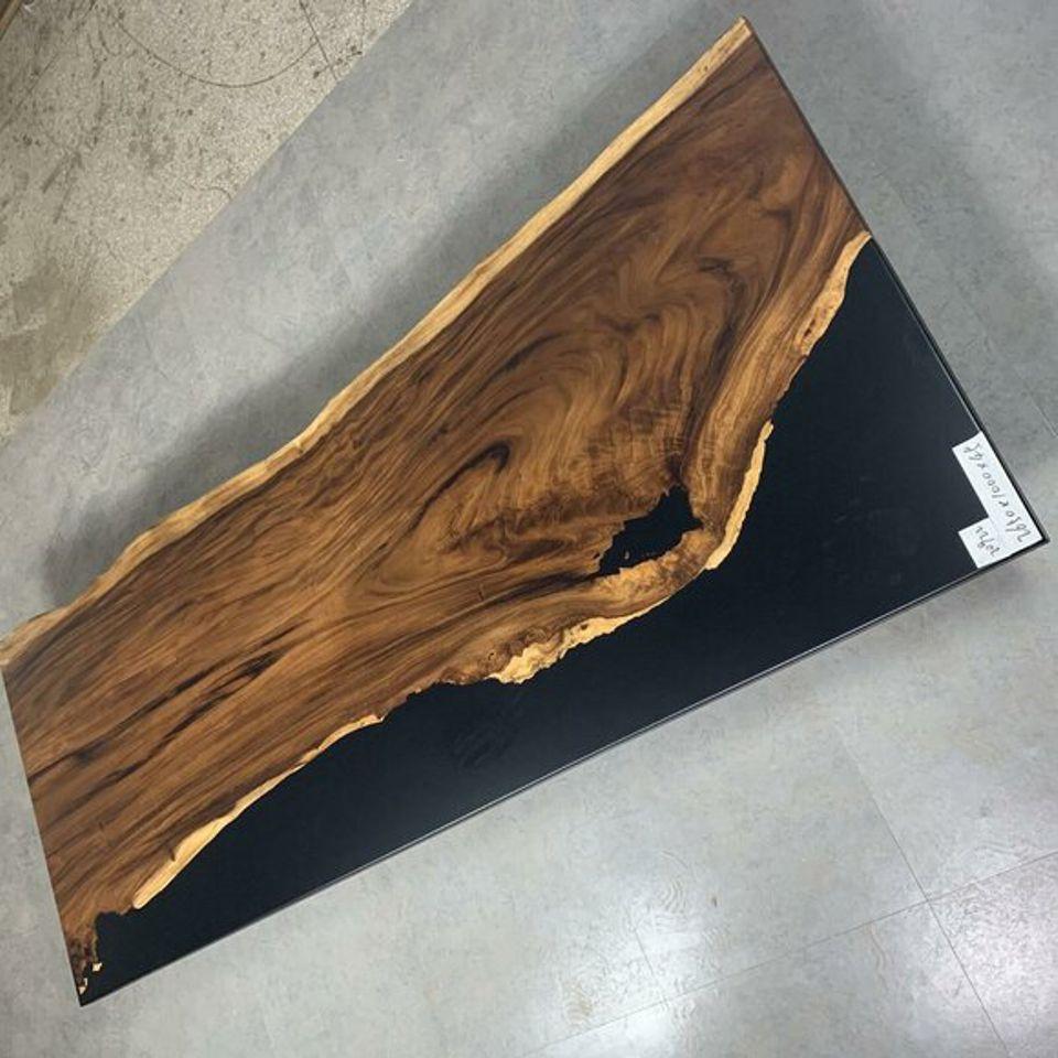 Dining Table Black Water River Real Wood River Table 265x100 Tables Epoxy New