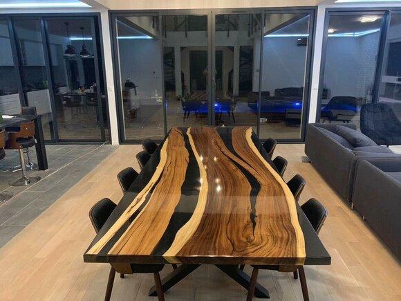 Conference Meeting River Table Real Wood Solid Epoxy Tables 300x120