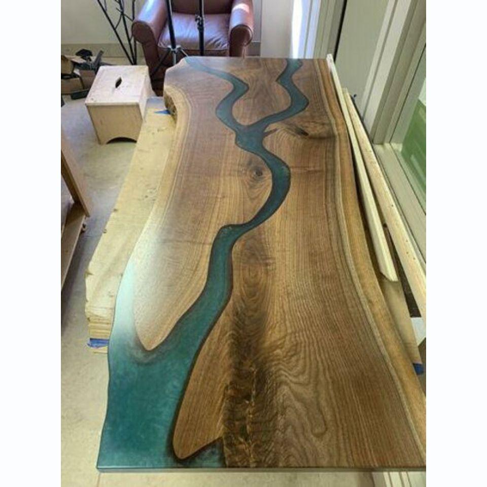 Dining Table River Table Real Wood River Table Solid Epoxy Tables 260x100 New