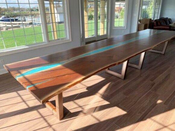 Dining table River Table Real wood river table 260x100 Solid tables epoxy resin