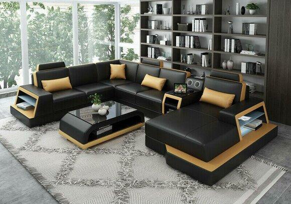 U Shape Sofa Couch Upholstery Living Set Design Corner Sofa Leather Corner New