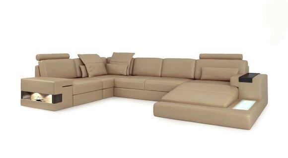 U Shape Sofa Couch Upholstery Living Set Design Corner Sofa Leather Lined