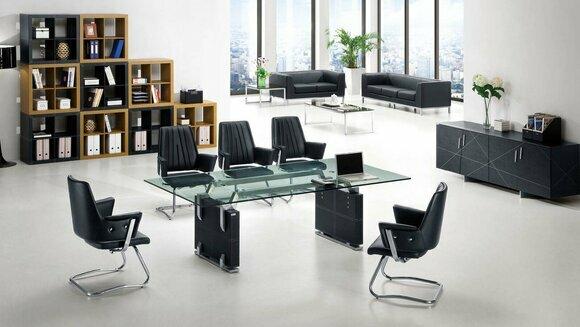 Boardroom table Conference table Seminar table Glass table Tables 5 x armchair