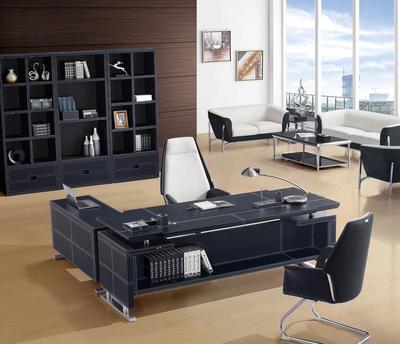 Design luxury furniture office set corner desk filing cabinet cupboards 2 pieces. table