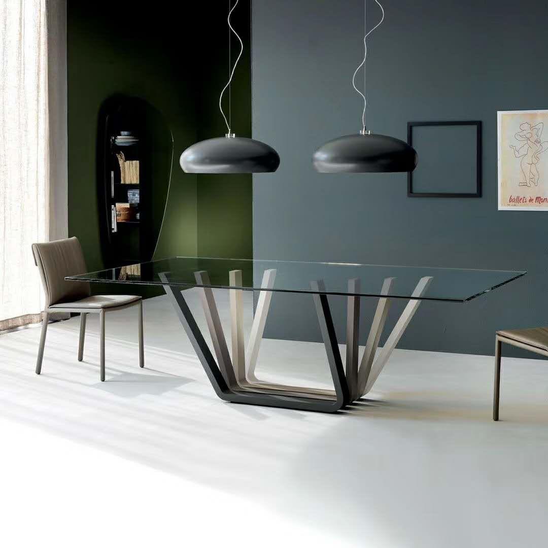 Designer Dining Table Classic Luxury Metal Tables Living Room Glass Free Standing