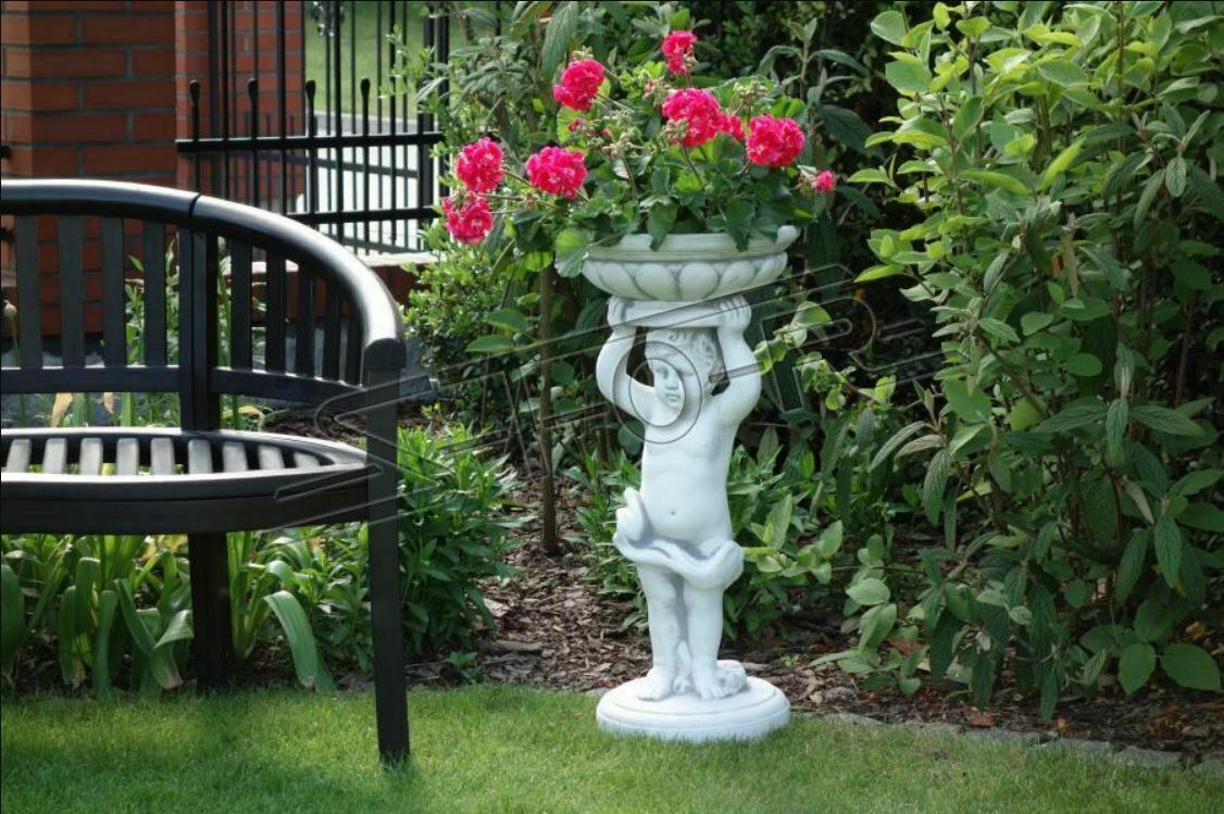 Decorative garden massive flower pot in classic kid figure sculpture designed