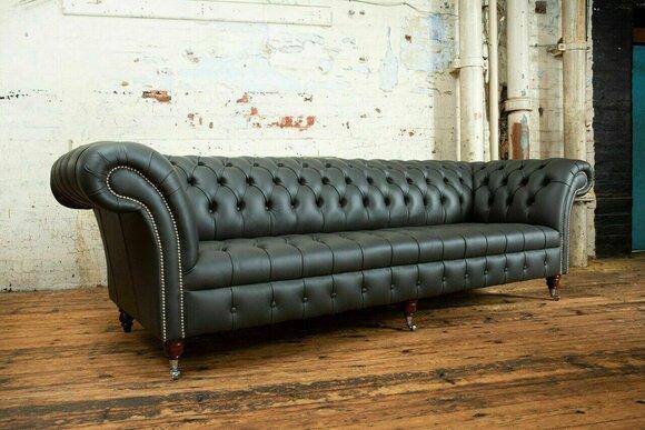 Chesterfield 4 Seater Big Sofa Couch Textile Leather Upholstery Sofas XXL Couches New!