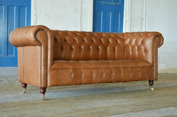 Chesterfield Three Seater Couch Upholstery Sofa Design Sofas Couches Leather Couch New