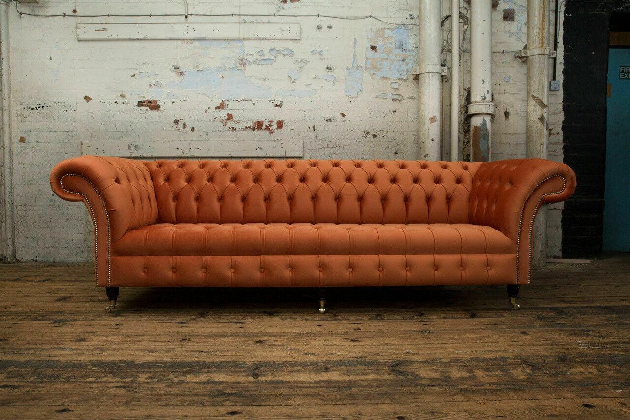 Sofa cushions chesterfield textile sofas design luxury leather sofas 4 seater 265cm