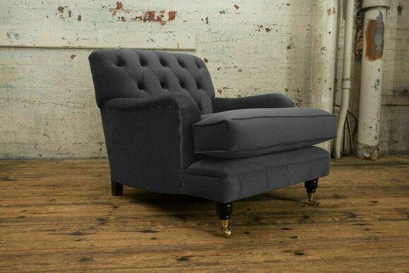 Design Chesterfield Fabric Couch Armchair 1.5 Seater Upholstery Sofas Lounge Club Stylish New