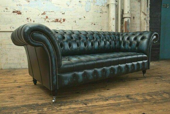 Design Chesterfield Sofa Set 3 Seater Leather Couch Upholstery Sofas