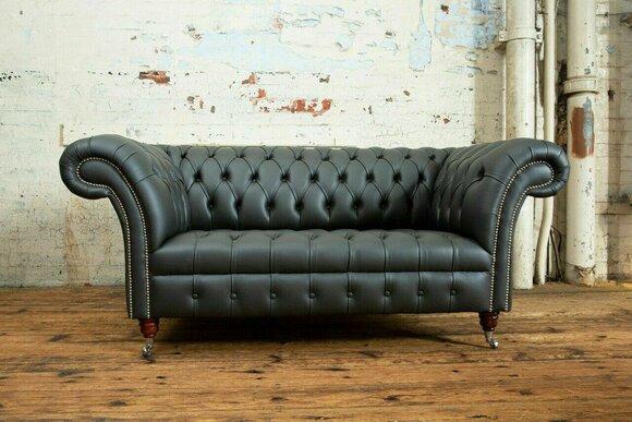 Chesterfield 2 Seater Sofa Leather Sofa Couch Upholstery Two Seater New