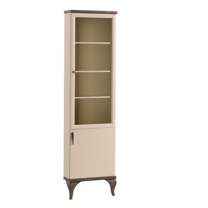 Modern style made of real wooden corner showcase with swing doors, model - LA – W/N