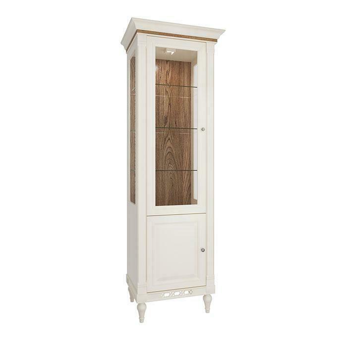 Modern style made of real wooden showcase/cupboard with 2-swing doors & glass shelves, model - FL-W1/2