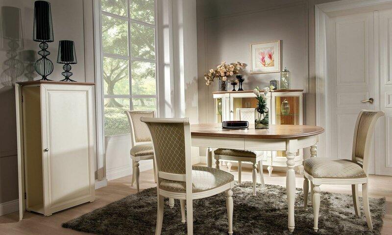 Dining room made of real wooden oval extendable table 140/190cm - model FL-S2