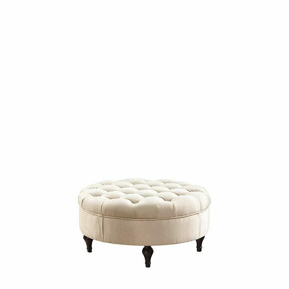 Round Chesterfield Cushion Stool Footstool Ottoman Round Sofa Side New