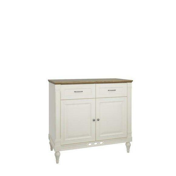 Classic style made of real wooden designer sideboard with 2-sliding drawers & swing doors - model FL-K2