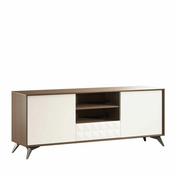 Modern style made of real wooden living room TV lowboard with drawers & shelves