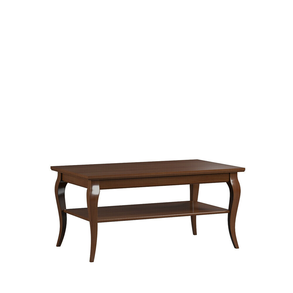 Classic style made of real wooden 2-level rectangular side coffee table