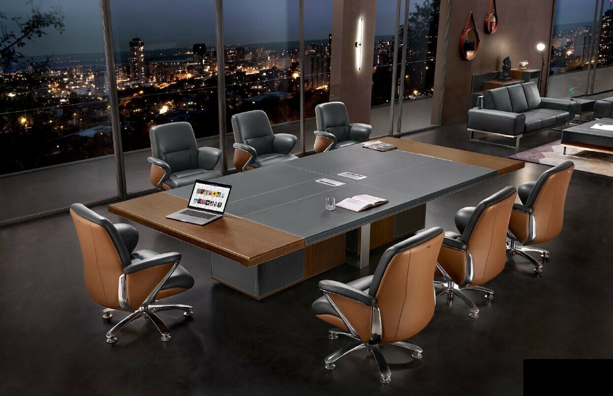 Meeting table, conference table, seminar table, training room, 6 x armchairs, 7 pieces.