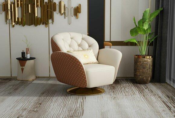 Armchair Single Seater Relax 360° Swivel Chair Upholstery Leather Armchair Sofa Club Lounge New