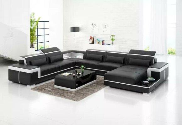 Corner Sofa Design Modern Living Room Furniture Corner Couch Leather Cushion Sofa U Shape