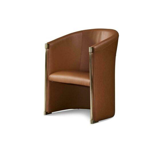 Design armchair 1 seater leather textile luxury brown armchair television one seater new