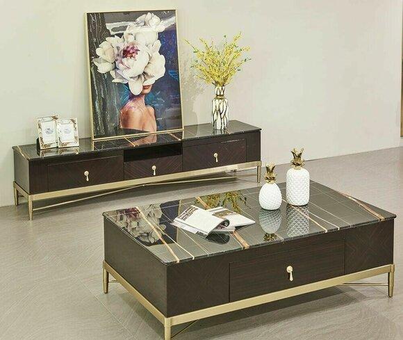 Sideboard Low Board Side Cabinet Living Room Sideboard Coffee Table 2pcs Set New