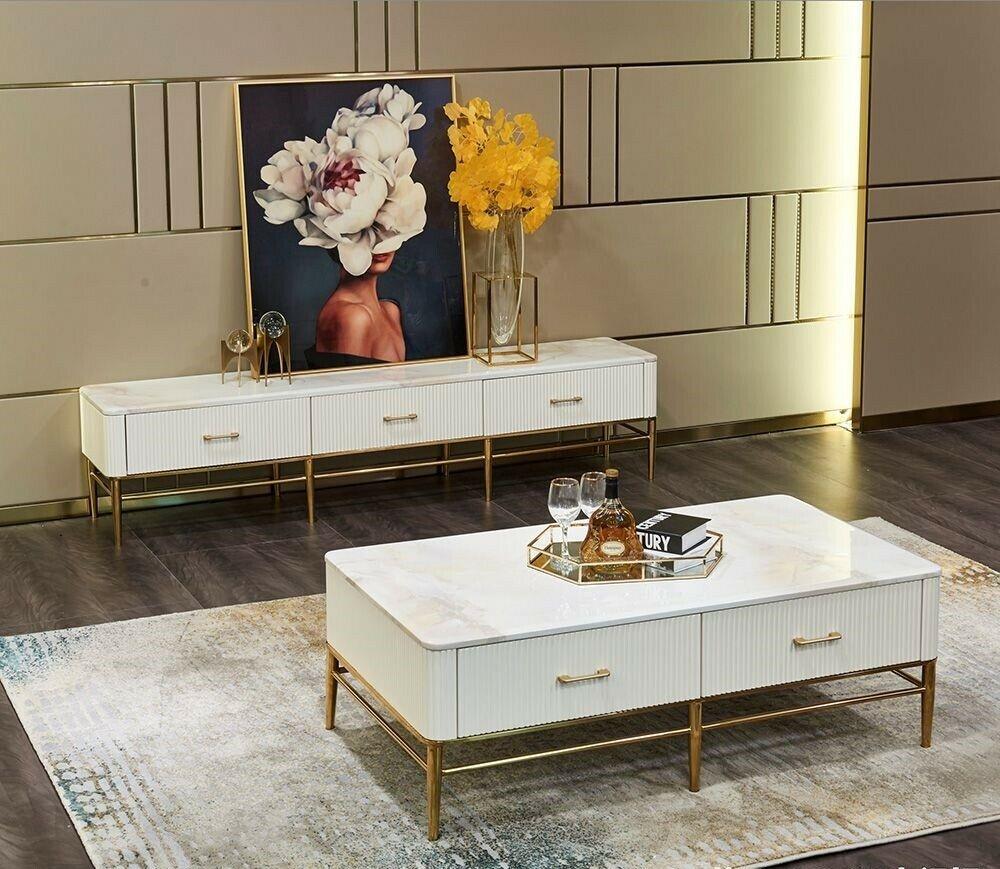 Coffee Table Sideboard 2pcs Living Room Furniture Table Lowboard Wardrobes Chest of Drawers