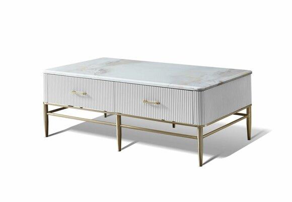 Table Coffee Table Luxury Living Room Italian Furniture Tables Marble Stainless Steel New