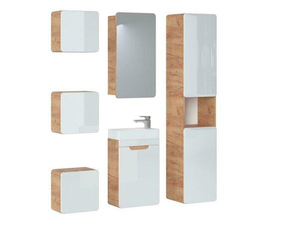 Design bathroom furniture bathroom 6 pieces. Set set of cabinet washbasin lighting