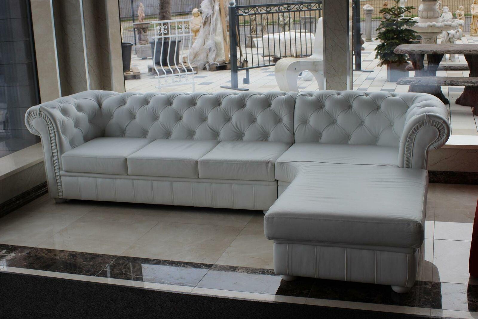 Chesterfield Corner Sofa L-Form Design Couch Upholstery Seat Sofa Corner Immediately Available