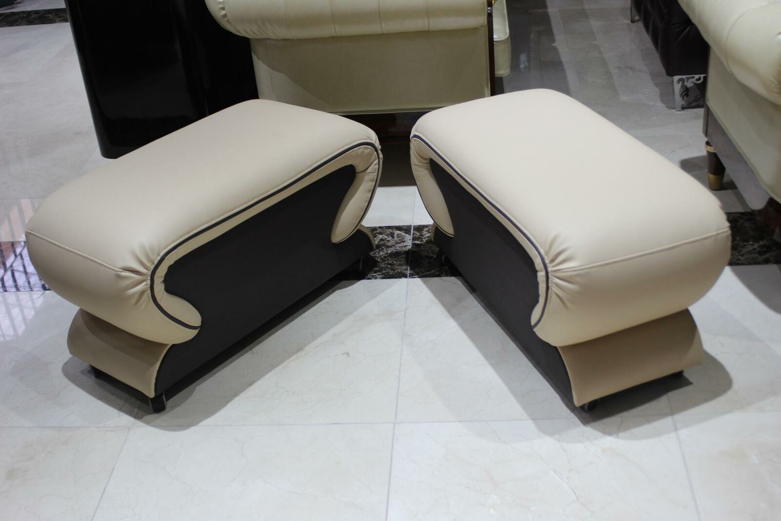 New 2x Foot Stool Fabric Stool Cushion Ottoman Side Table Club Stool Sofa Sofort