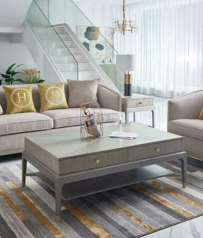 Luxury Coffee Table Wood Tables Living Room High Quality Furniture Side Sofa