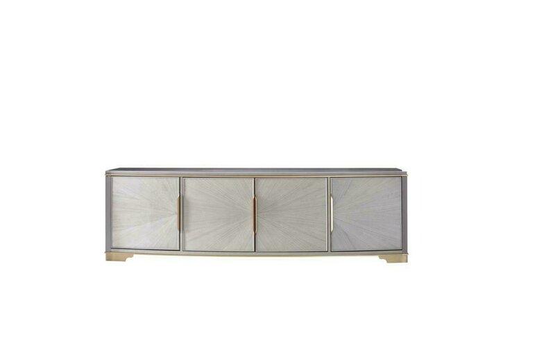 Modern style made of real wooden TV lowboard with 4-swing doors, model - MH2742-B