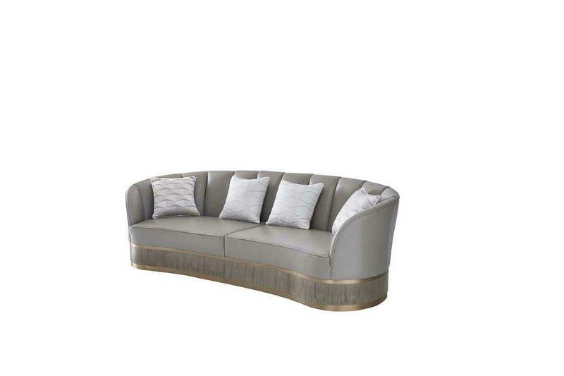 Modern style made of real wooden 4-seater leather round sofa, model - MH2752-3