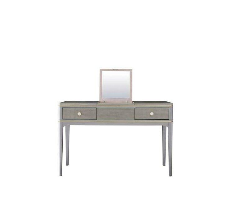 Modern style made of real wooden dressing/vanity table with a mirror & 2-sliding drawers