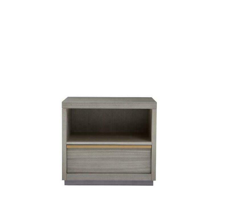 Modern style made of real wooden bedside table with a sliding drawers & shelf, model MH2703B