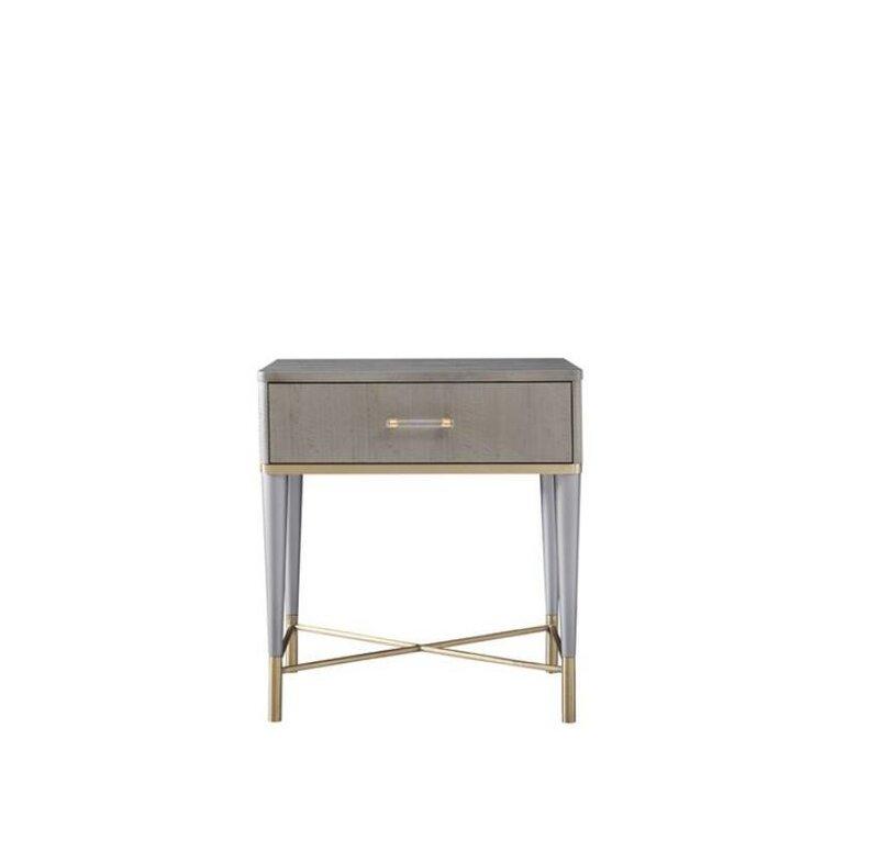 Modern style made of real wooden bedside table with a sliding drawer, italian furniture model - MH2702