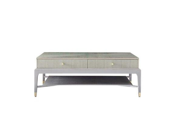 Modern style 2-level luxury rectangular coffee table with sliding drawers