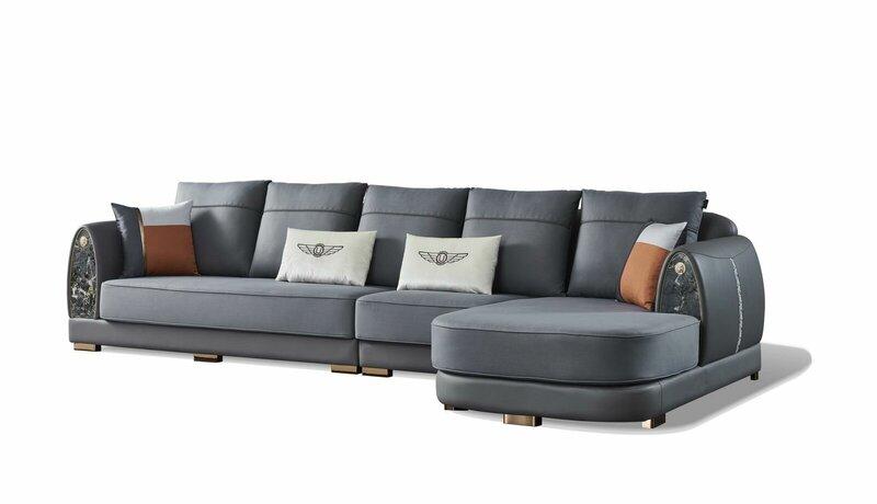 Modern style made of real wooden corner sofa L-shape luxury designed