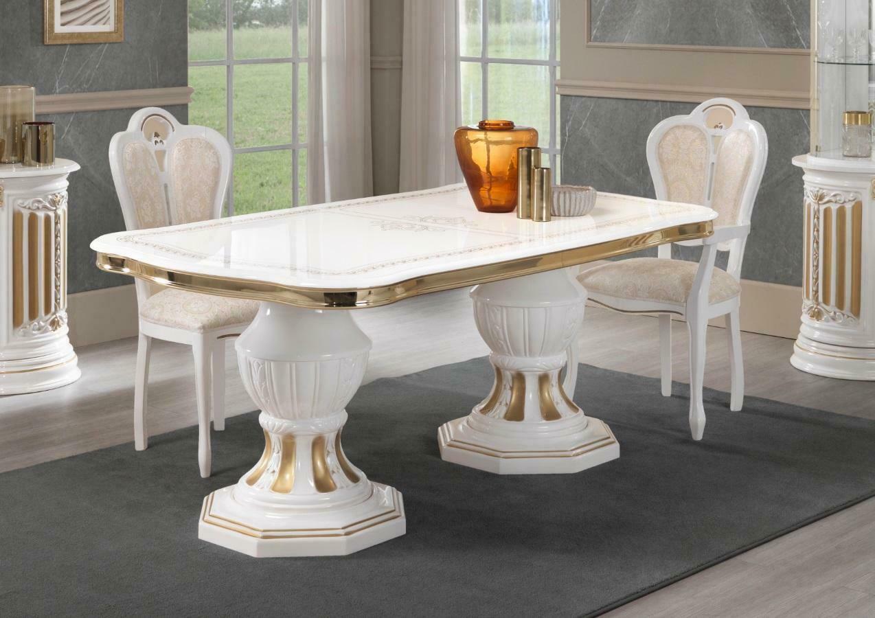 classic dining table living room italian tables style furniture white gold